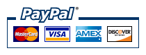 All major credit cards accepted securely online through PayPal.